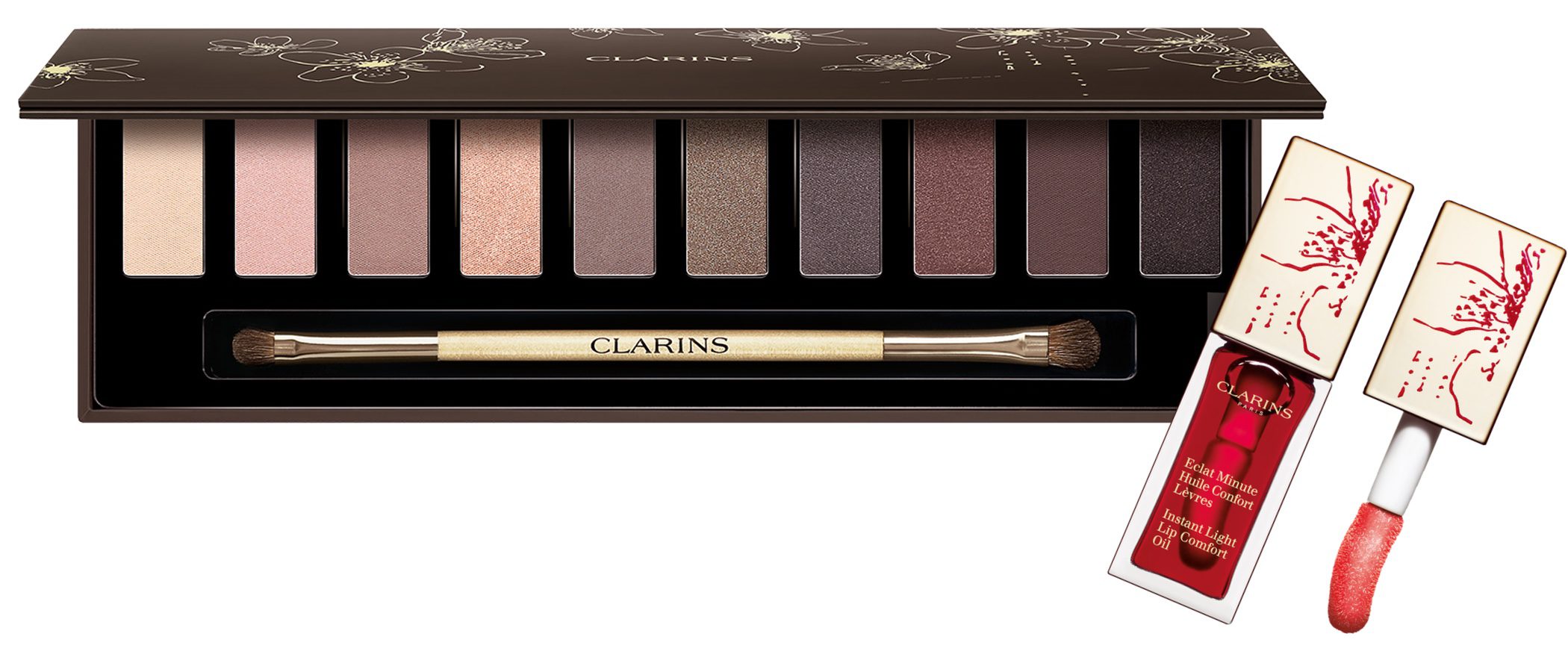 La nueva paleta y aceite de labios de Clarins para esta Navidad cuida el medioambiente