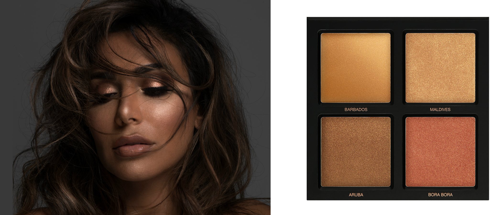 'Bronze Sands 3D Highlighter Palette', la nueva paleta de iluminadores de Huda Kattan