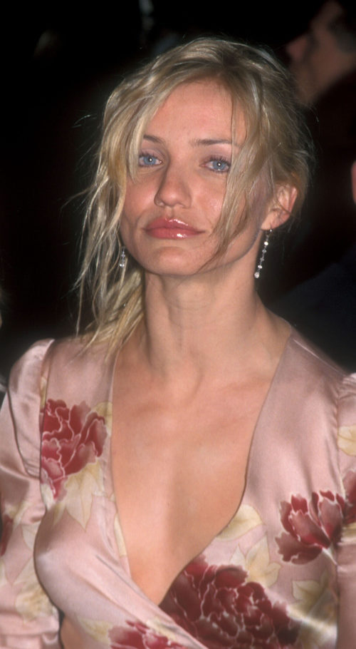 Cameron Diaz con el pelo en la cara