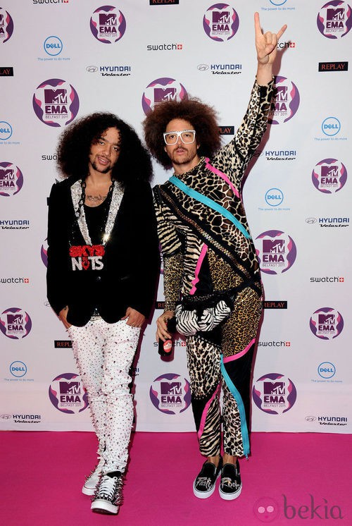 LMFAO en los MTV Europe Music Awards 2011 con sus melenas cardadas
