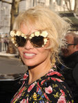 Pamela Anderson en la semana de la moda de Milan