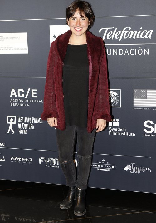 Macarena Sanz con el pelo corto y sin maquillar en la inauguración del festival de cine por Mujeres en Madrid