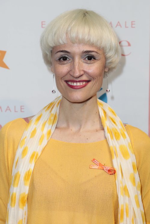 Laura Pamplona ocn el pelo corto en un evento contra el cáncer de piel 2018