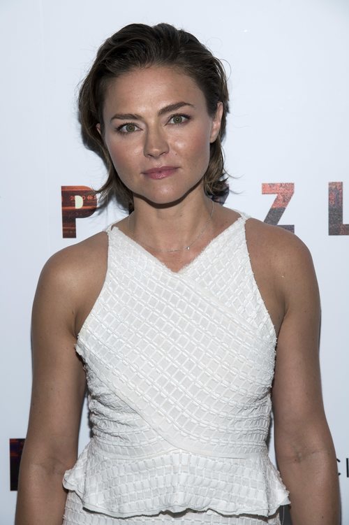 Kelly Dunn con un maquillaje natural en la proyección de la película 'Puzzle' en Nueva York 2018