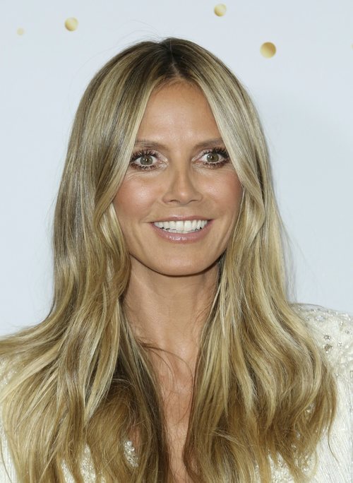 Heidi Klum con un maquillaje son sombras blancas en la presentación de la nueva temporada de Got Talent America 2018