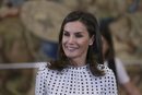 La reina Letizia en su última recepción en el Palacio de la Zarzuela