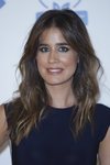 Isabel Jiménez en un maquillaje en tonos rosados en un acto promocional
