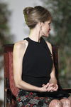 La Princesa Letizia peinada con un moño retorcido