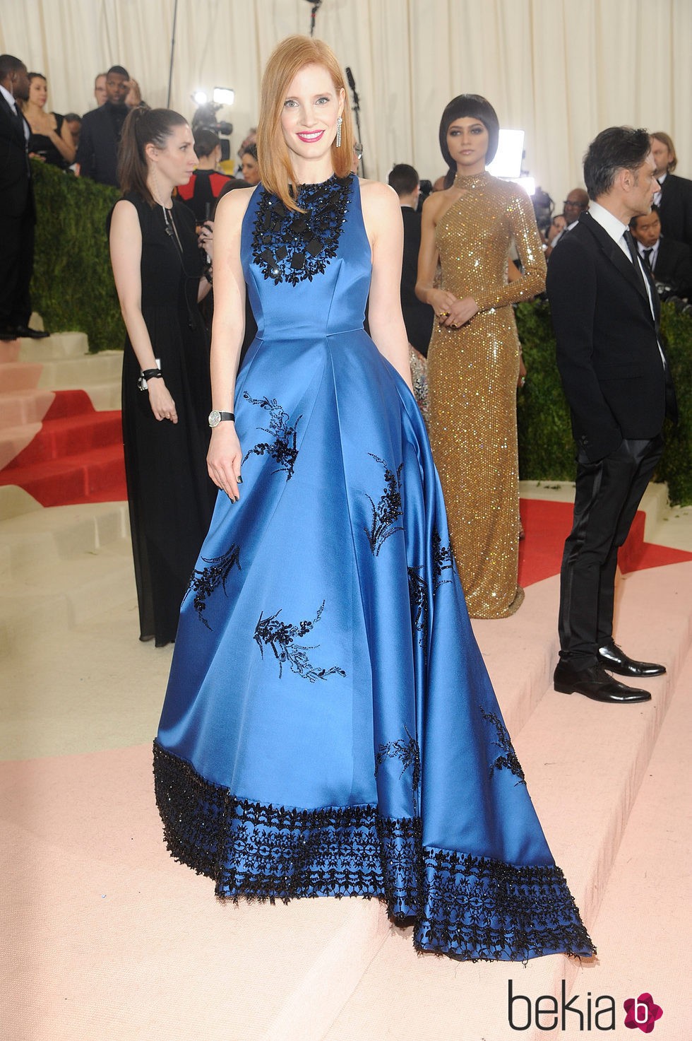 Jessica Chastain alisa su melena midi para la Gala del MET 2016