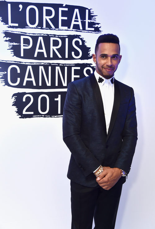 Lewis Hamilton en la fiesta 'Blue Obssesion' de L'oréal Paris durante el Festival de Cannes 2016