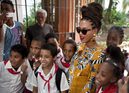 Beyoncé con un recogido hecho con trenzas